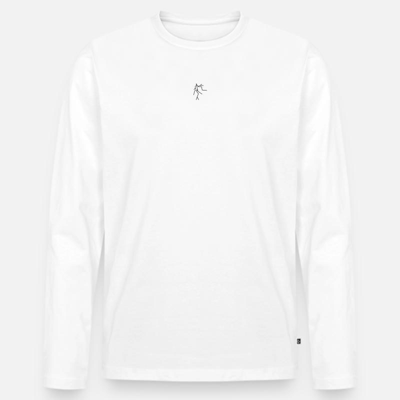 Blitz - Männer Premium Bio Langarmshirt - Weiß