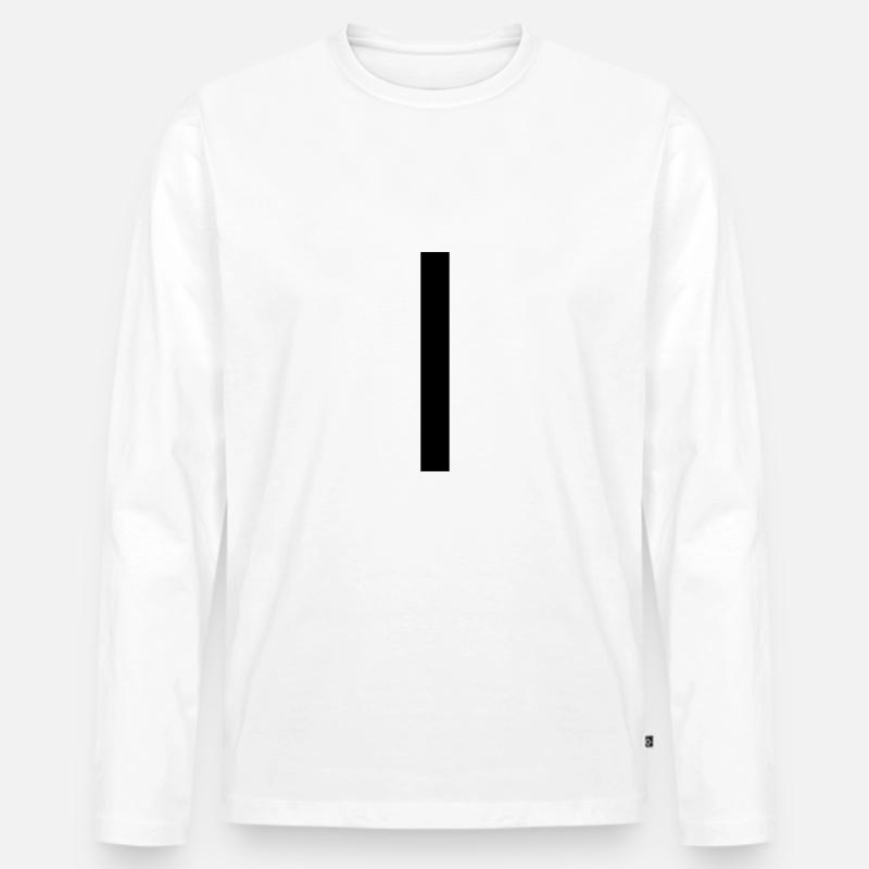Buchstabe i - Männer Premium Bio Langarmshirt - Weiß