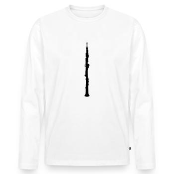 Oboe - Männer Premium Bio Langarmshirt - Weiß - Vorne - Nico (187cm)
