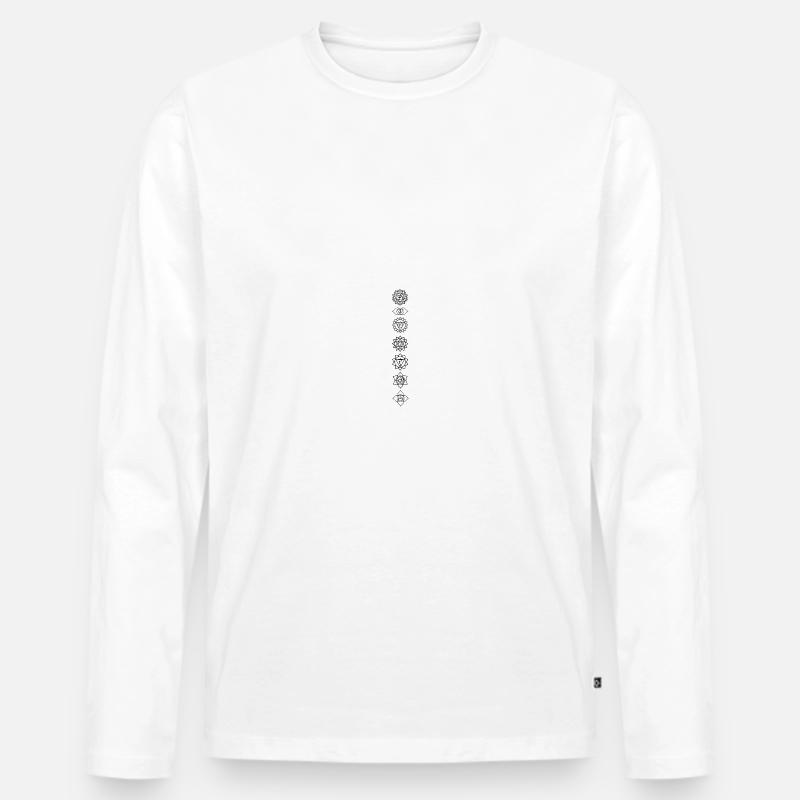 Chakren - Männer Premium Bio Langarmshirt - Weiß