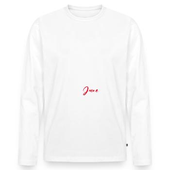 Original Juin 1949 Millésime 1949 Anniversaire 1949 - T-shirt manches longues Premium bio Homme - blanc - Devant - Nico (187cm)