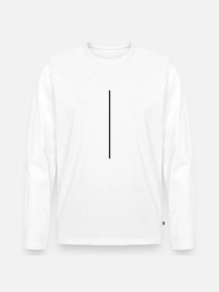 Linie - Männer Premium Bio Langarmshirt - Weiß
