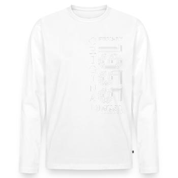 70. Geburtstag Oldtimer Februar 1955 Jahrgang 55 - Männer Premium Bio Langarmshirt - Weiß - Vorne - Nico (187cm)