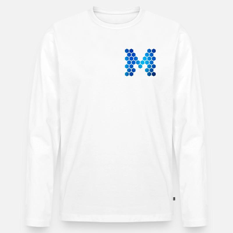 m hex Logo - Männer Premium Bio Langarmshirt - Weiß