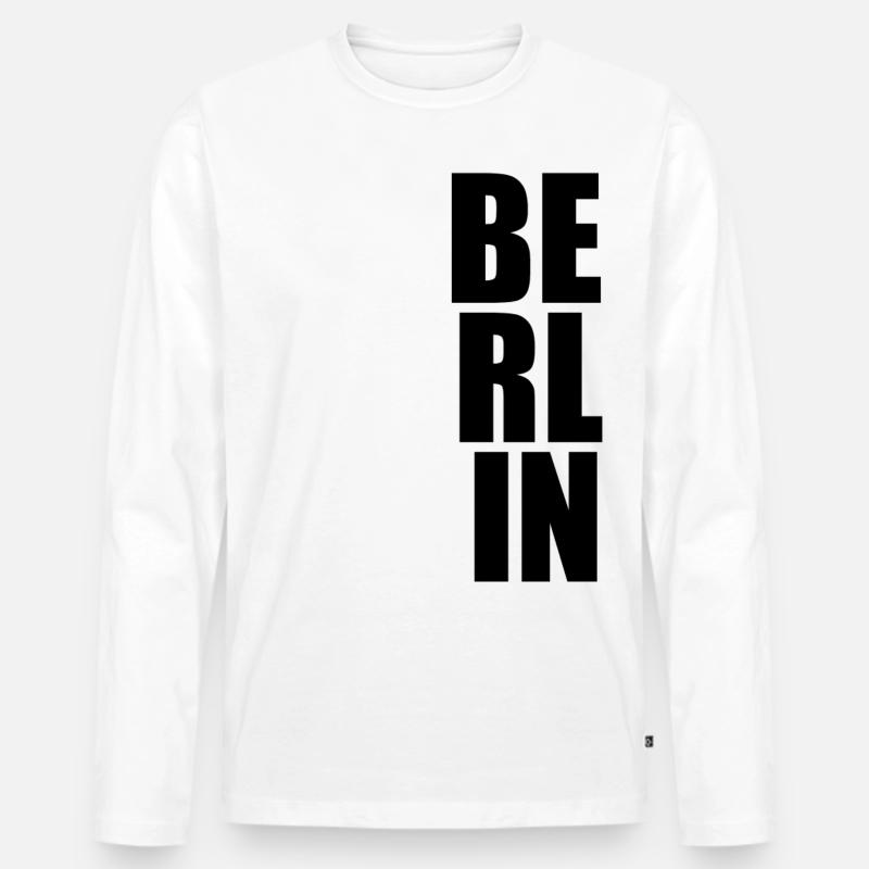 Berlin - Männer Premium Bio Langarmshirt - Weiß