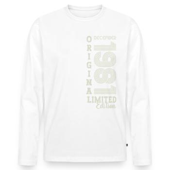 Original December 1981 41st birthday gift - Men's Premium Organic Long Sleeve Shirt - white - Front - Nico (187cm)