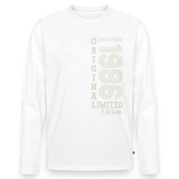 Original Décembre 1986 Cadeau du 36e anniversaire - T-shirt manches longues Premium bio Homme - blanc - Devant - Nico (187cm)
