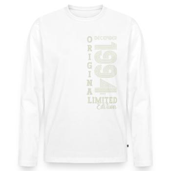 Original December 1994 28th birthday gift - Men's Premium Organic Long Sleeve Shirt - white - Front - Nico (187cm)