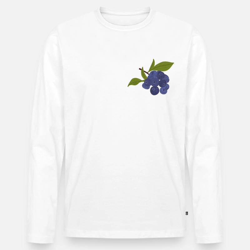 Isolierte Heidelbeere - Männer Premium Bio Langarmshirt - Weiß