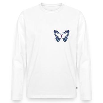 Kalligraphie Butterfly - Männer Premium Bio Langarmshirt - Weiß - Vorne - Nico (187cm)