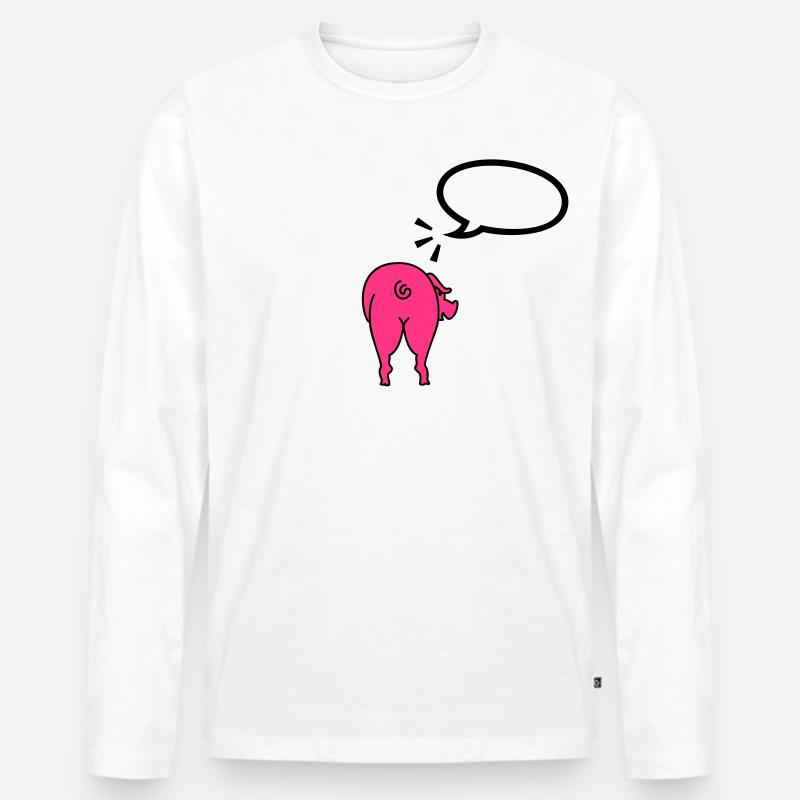 Sprechblase / speach bubble (1c) - Männer Premium Bio Langarmshirt - Weiß