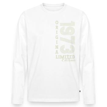 Cadeau original vintage 1973 49ème anniversaire - T-shirt manches longues Premium bio Homme - blanc - Devant - Nico (187cm)