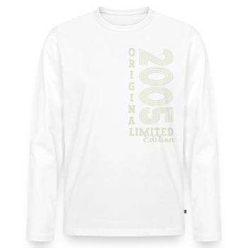 Original vintage 2005 17th birthday gift - Men's Premium Organic Long Sleeve Shirt - white - Front - Nico (187cm)