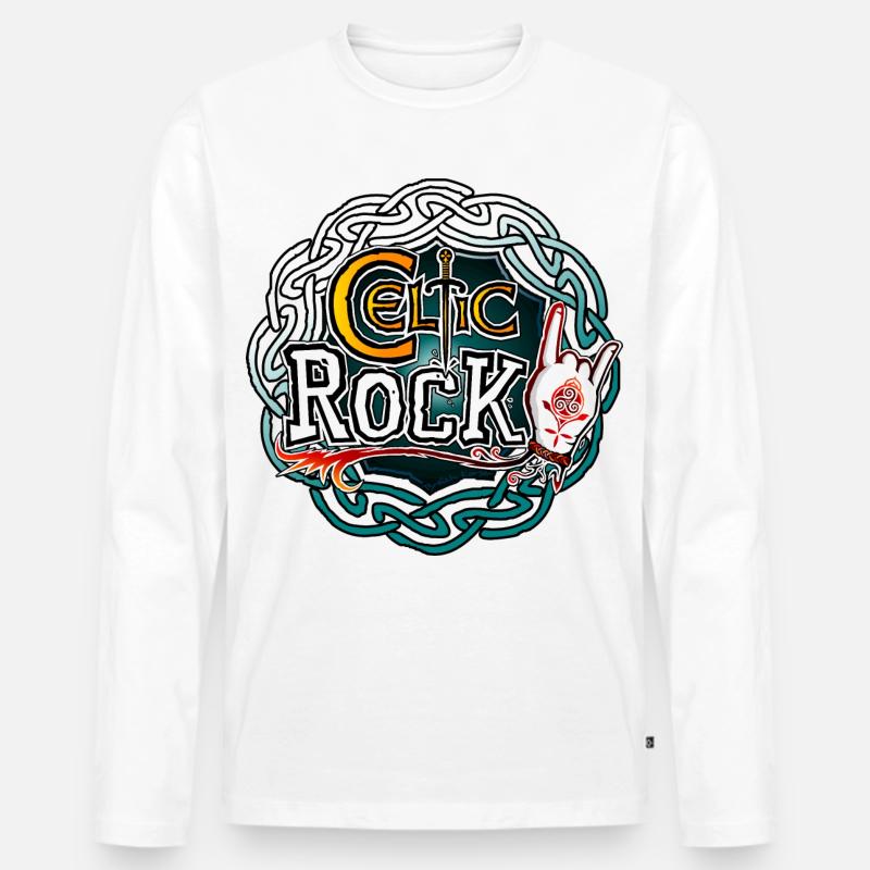 Keltischer Rock - Männer Premium Bio Langarmshirt - Weiß