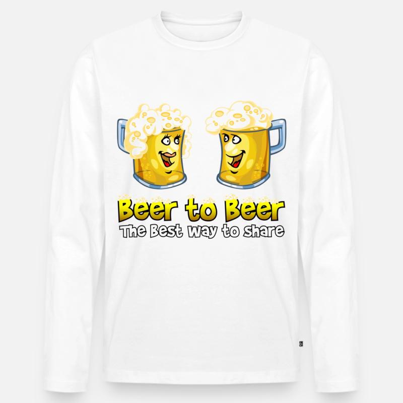 Bier, Bier - Männer Premium Bio Langarmshirt - Weiß