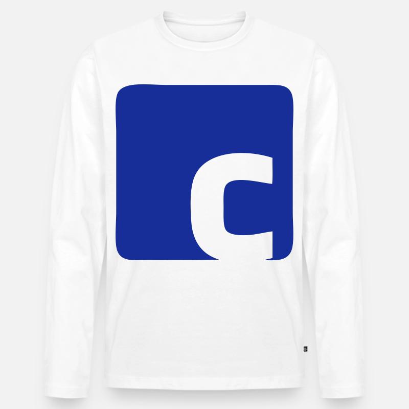 C Logo - Männer Premium Bio Langarmshirt - Weiß