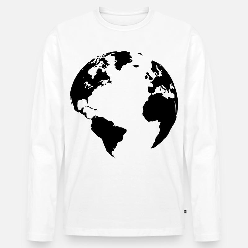 Mutter Erde - Männer Premium Bio Langarmshirt - Weiß