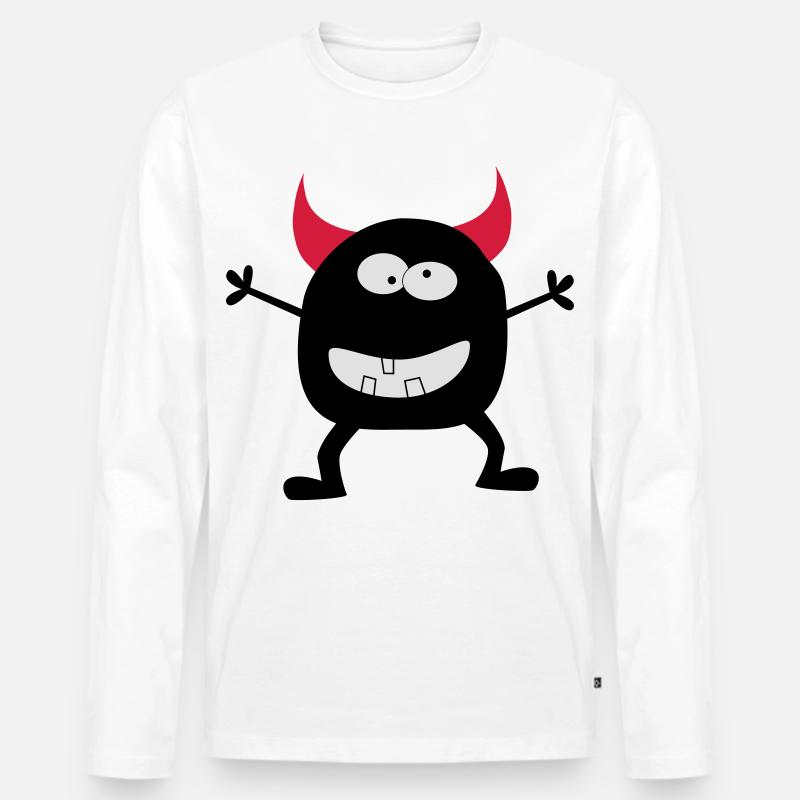Teufelchen - Männer Premium Bio Langarmshirt - Weiß