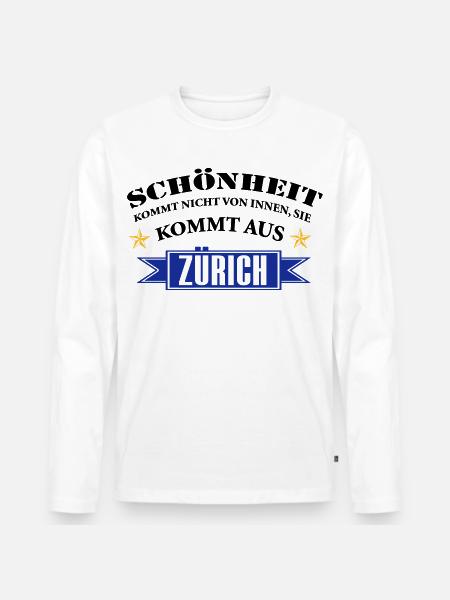 Beauté de Zurich - T-shirt manches longues Premium bio Homme - blanc
