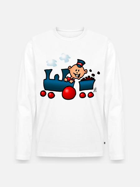 Train - Men's Premium Organic Long Sleeve Shirt - white