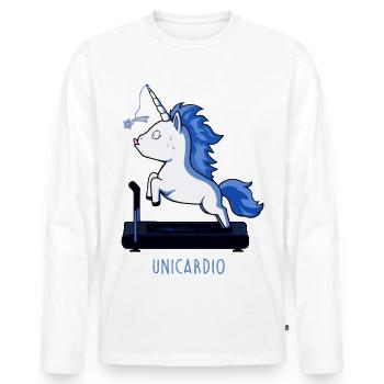 unicardio endurance unicorn treadmill - Men's Premium Organic Long Sleeve Shirt - white - Front - Nico (187cm)