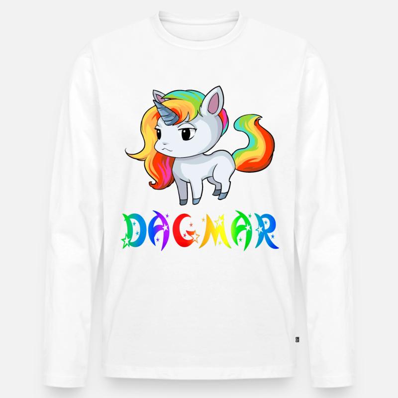 Einhorn Dagmar - Männer Premium Bio Langarmshirt - Weiß