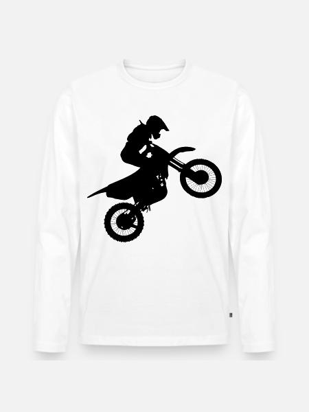 Motocross rider image # - Men's Premium Organic Long Sleeve Shirt - white