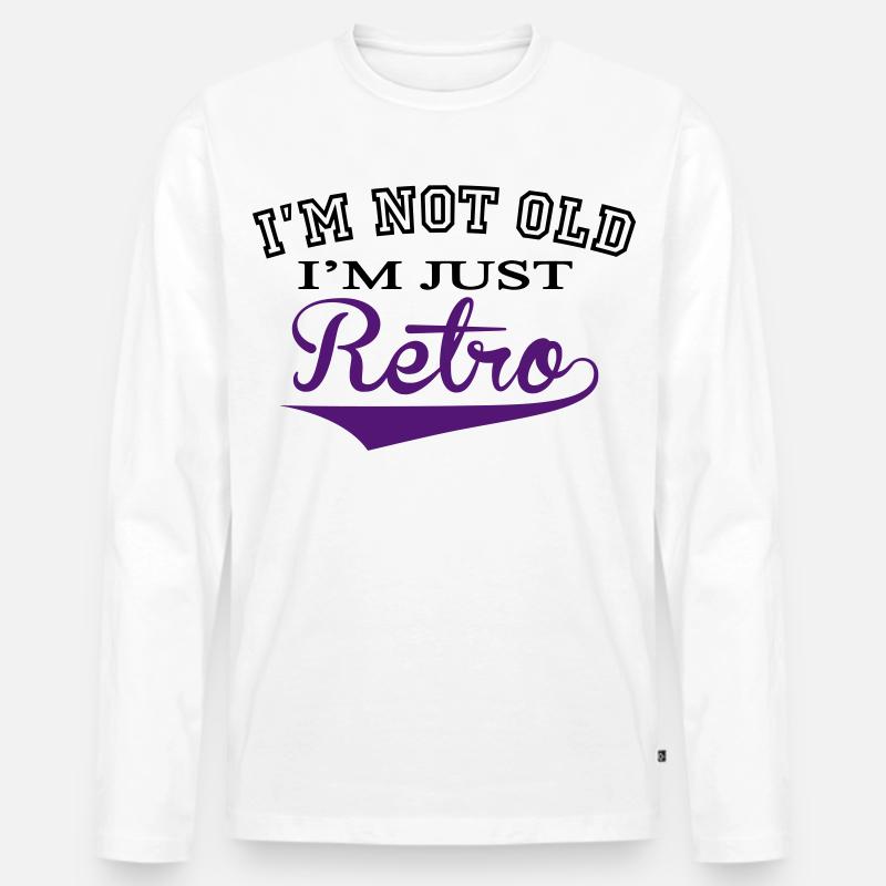 Not Old....Retro - 2 Colour - Männer Premium Bio Langarmshirt - Weiß