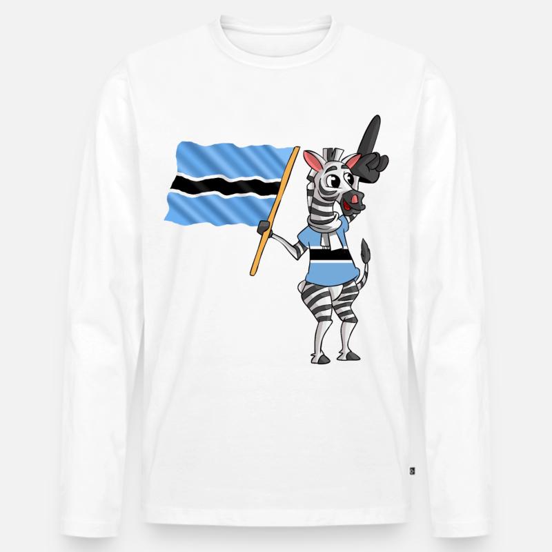 Botsuaner Zebra - Männer Premium Bio Langarmshirt - Weiß