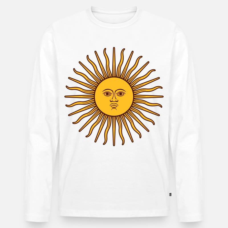 flammende sonne - Männer Premium Bio Langarmshirt - Weiß
