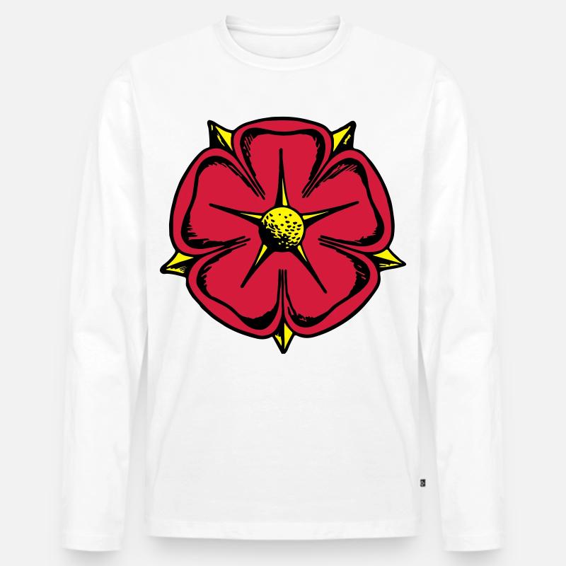 Lippische Rose - Männer Premium Bio Langarmshirt - Weiß