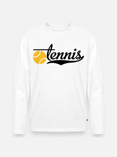 Tennis - Männer Premium Bio Langarmshirt - Weiß