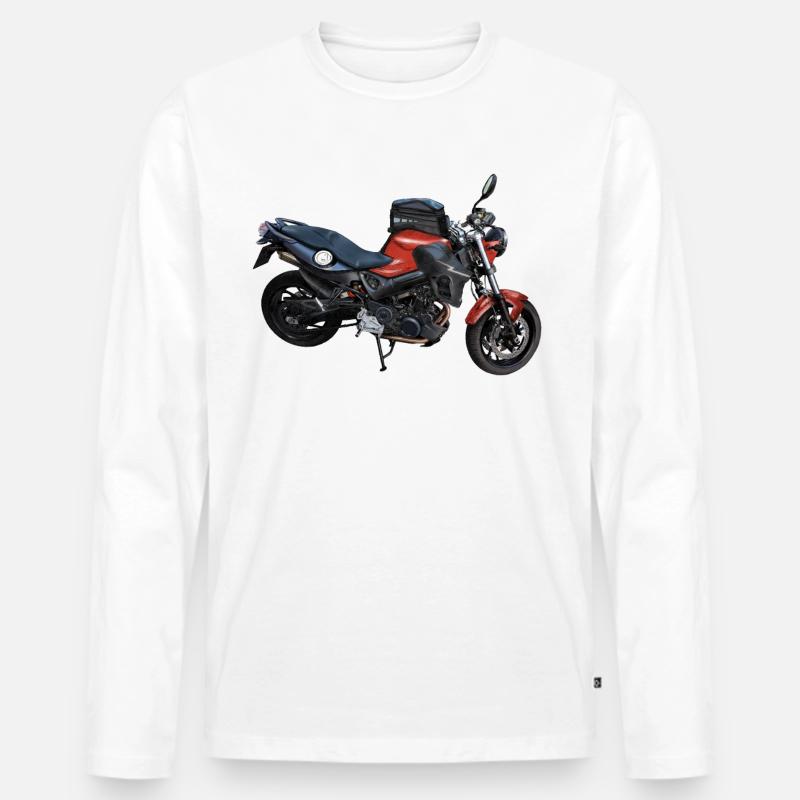 Motorrad - Männer Premium Bio Langarmshirt - Weiß