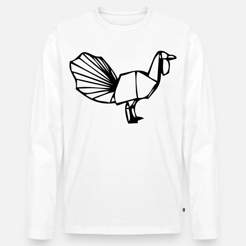 Truthahn - Männer Premium Bio Langarmshirt - Weiß