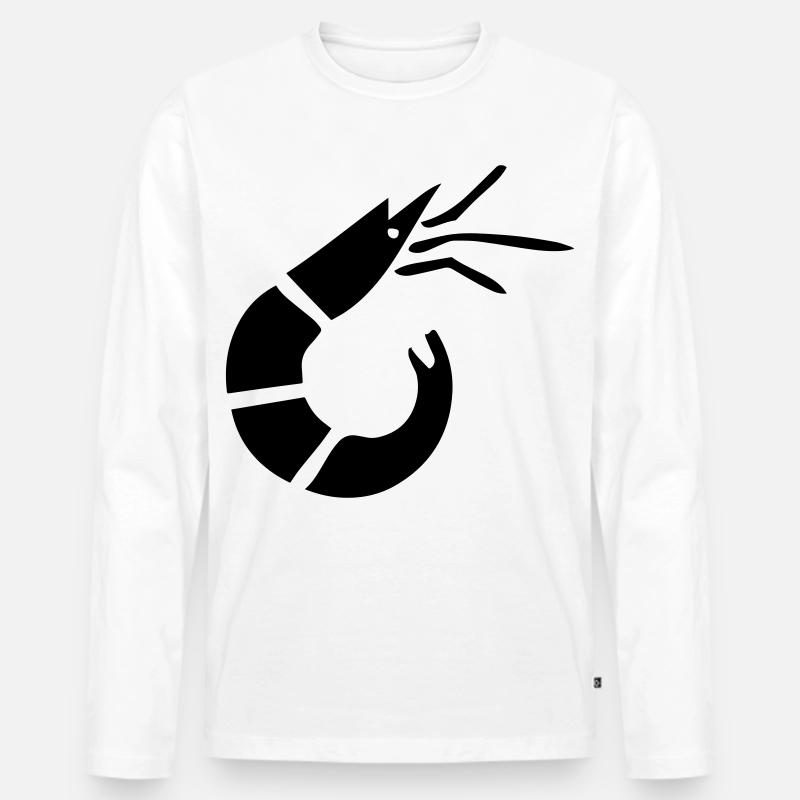 Garnele - Krabbe - Shrimp -Fischerei - Männer Premium Bio Langarmshirt - Weiß