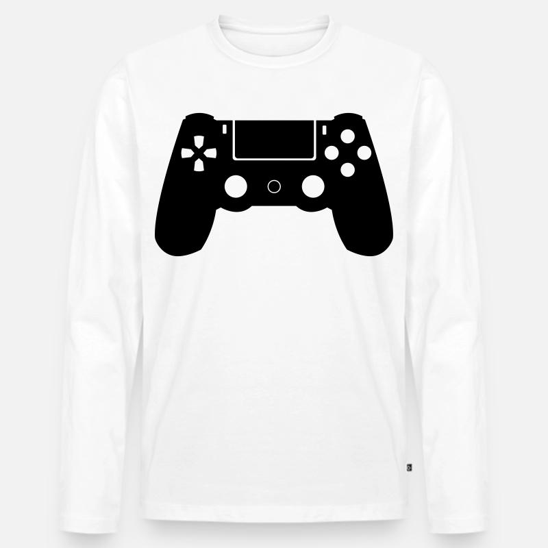 Controller - Männer Premium Bio Langarmshirt - Weiß