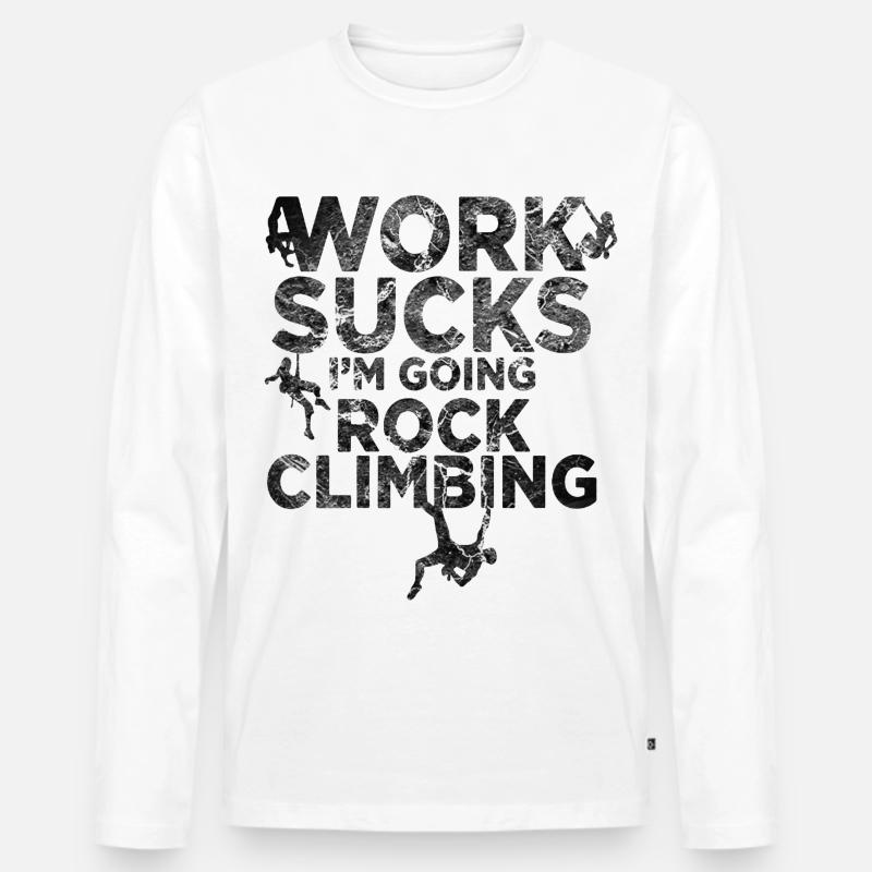 klettern boulder Kletterer klettergurt Geschenk - Männer Premium Bio Langarmshirt - Weiß