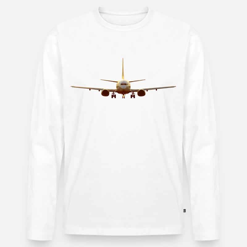 737 - Männer Premium Bio Langarmshirt - Weiß