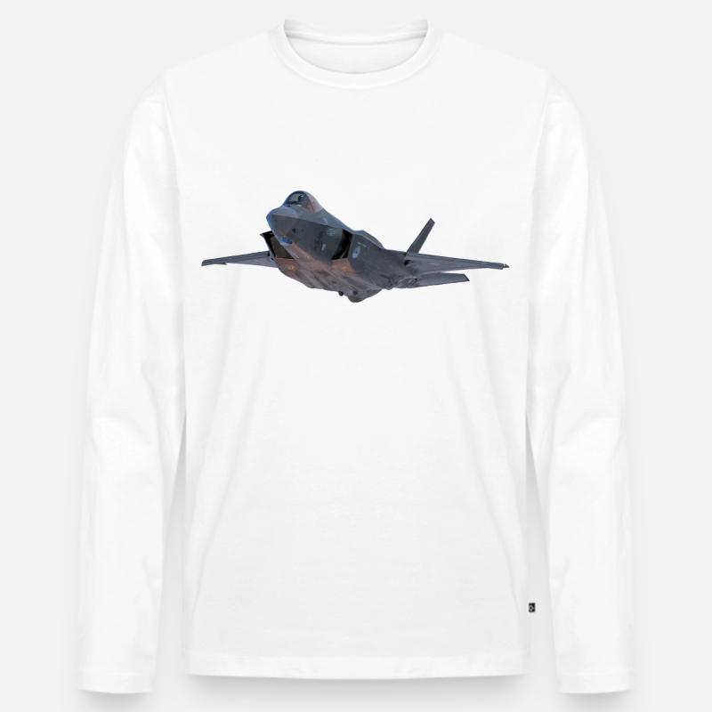 F-35 - Männer Premium Bio Langarmshirt - Weiß