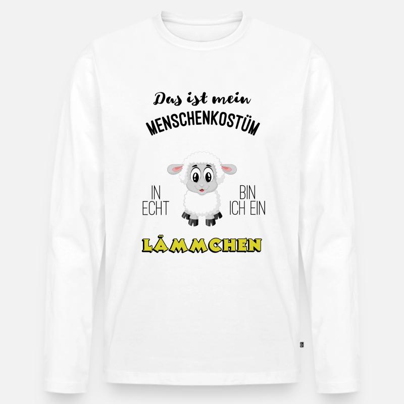 Menschenkostuem Laemmchen Karneval MBA - Männer Premium Bio Langarmshirt - Weiß
