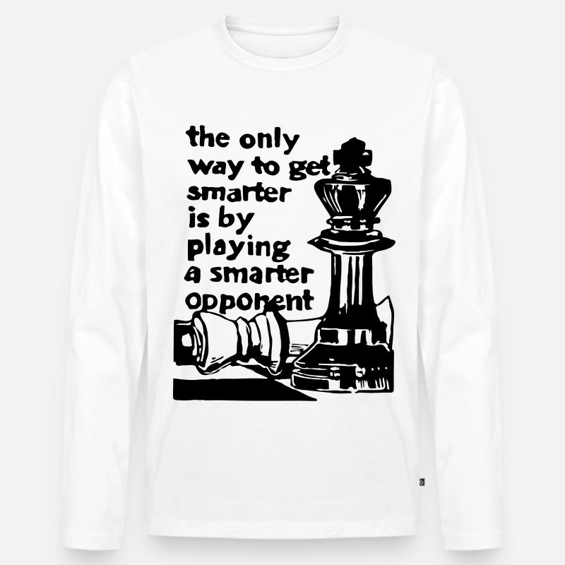 Schach Schachspieler Geschenk - Männer Premium Bio Langarmshirt - Weiß