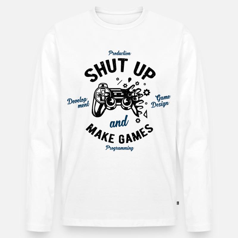Game Development - Männer Premium Bio Langarmshirt - Weiß