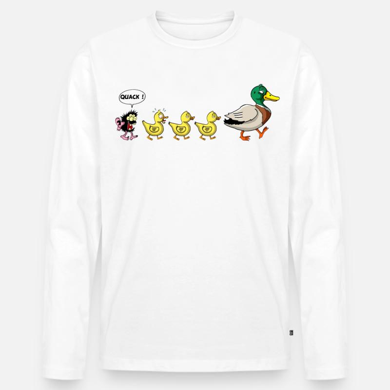 Das hässliche Entlein - Männer Premium Bio Langarmshirt - Weiß