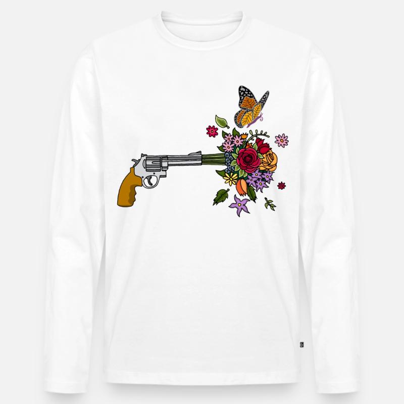 Die Friedenswaffe - Männer Premium Bio Langarmshirt - Weiß