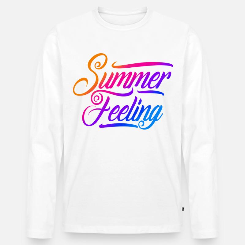 Summer feeling - Männer Premium Bio Langarmshirt - Weiß