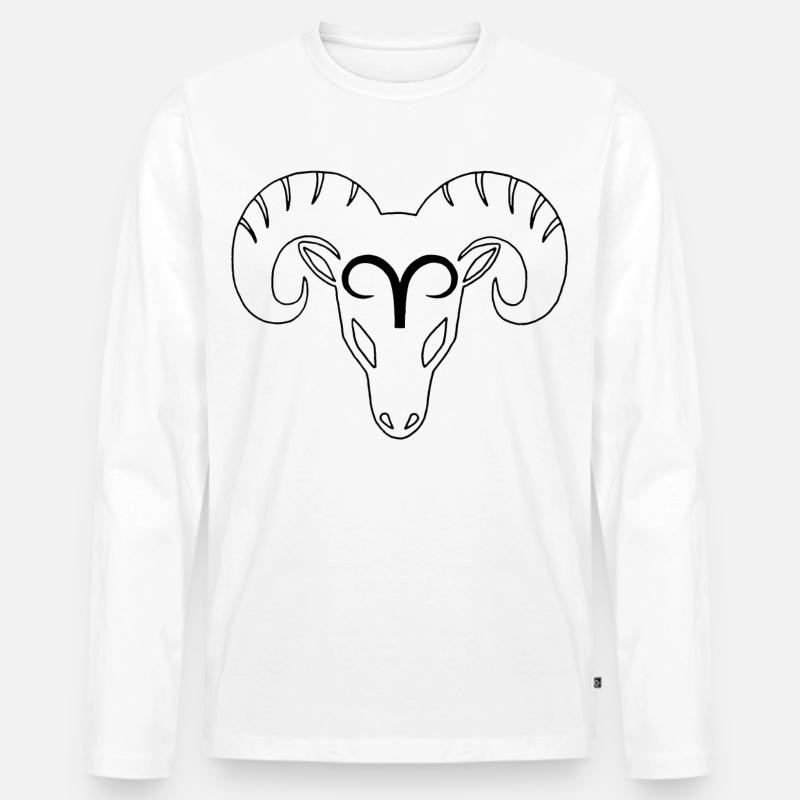 Sternzeichen: Rammbock - Männer Premium Bio Langarmshirt - Weiß