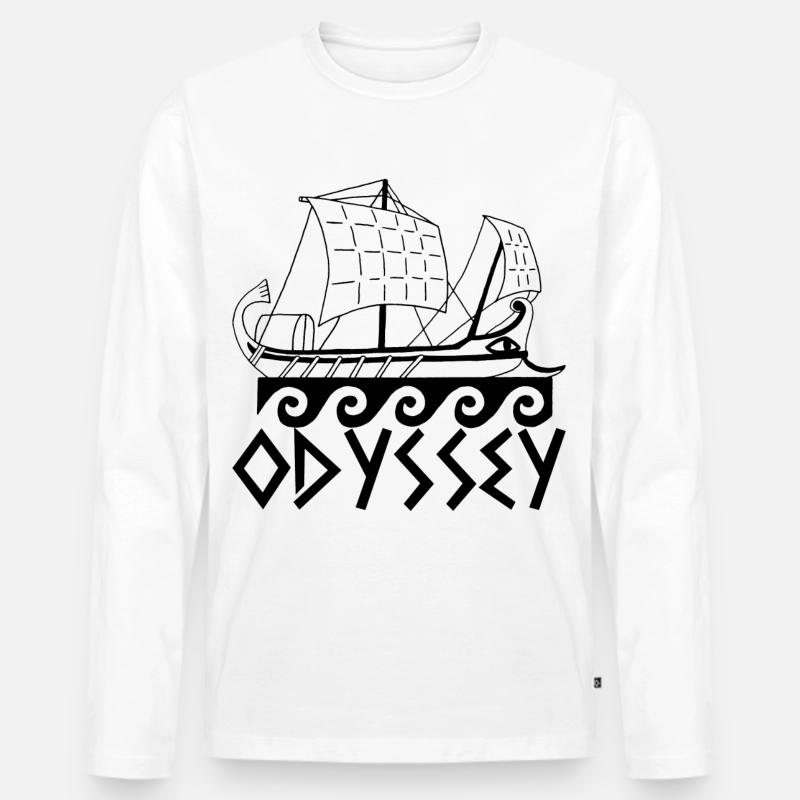 Boot und Odyssee - Männer Premium Bio Langarmshirt - Weiß