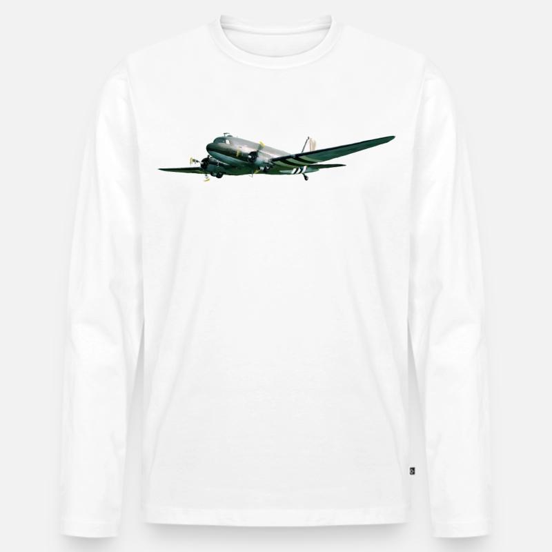 C-47 - Männer Premium Bio Langarmshirt - Weiß