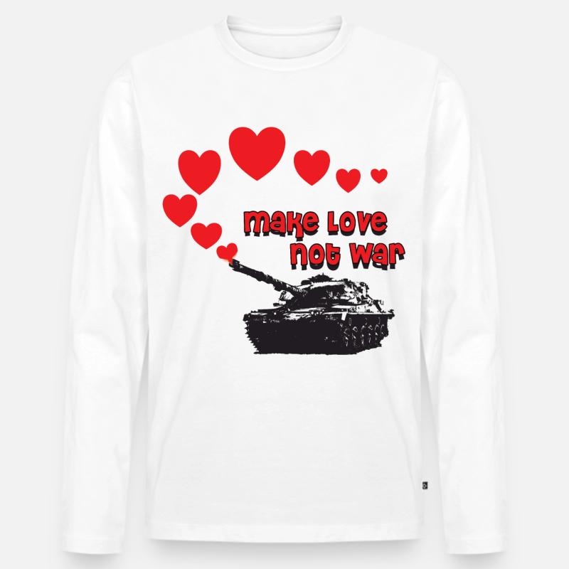 make love not war - Männer Premium Bio Langarmshirt - Weiß