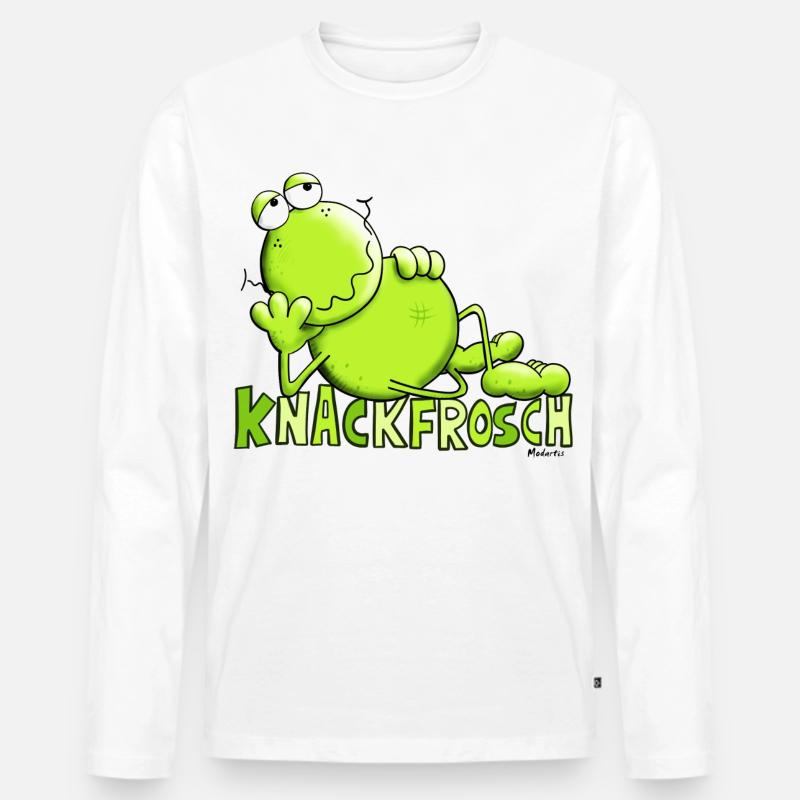 Knackfrosch - Männer Premium Bio Langarmshirt - Weiß